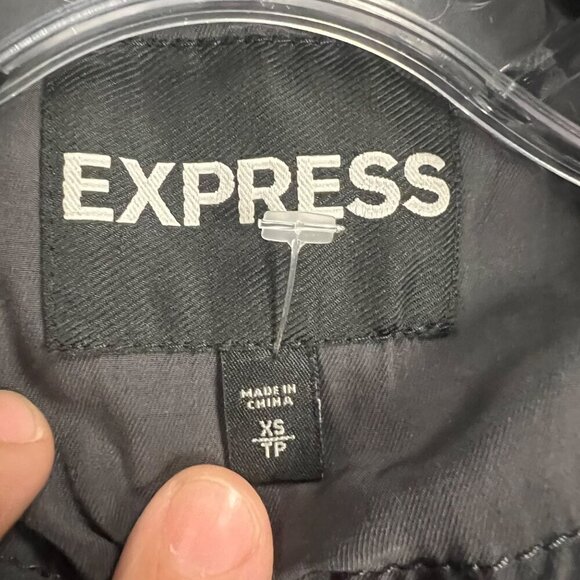 Express Women's Lightweight Hooded Jacket Long Roll Tab Sleeve Gray Size XS - Picture 8 of 9